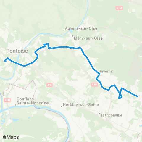 Île-de-France Mobilités Mairie / Hôtel de Ville <> ︎Gare de Cergy Préf. - Quai B map