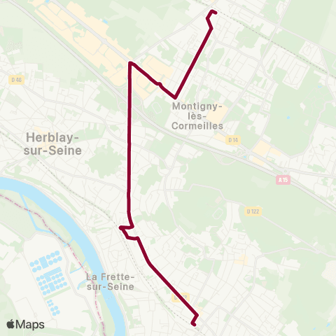 Île-de-France Mobilités Gare de Montigny - Beauchamp <> ︎Gare de Cormeilles-en-Parisis map