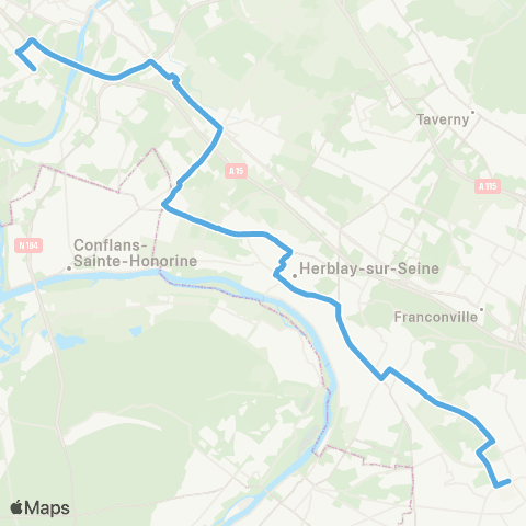 Île-de-France Mobilités Charcot Hôp. <> ︎Gare de Cergy Préf. - Quai l map