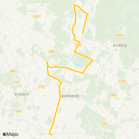 Île-de-France Mobilités Gare d'Ermont - Eaubonne <> ︎Mairie map