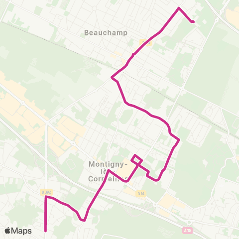 Île-de-France Mobilités Lycée Montesquieu - Collège Duhamel <> ︎Av. de la Libération map