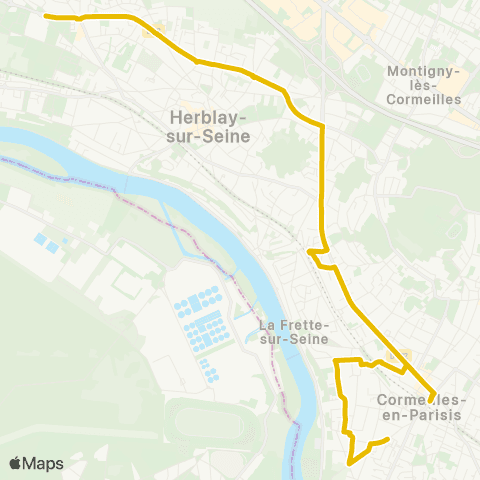 Île-de-France Mobilités Lycée Montesquieu - Collège Duhamel <> ︎Aristide Briand map