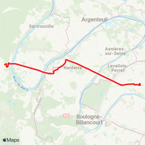 Île-de-France Mobilités Gare de St-Germain-en-Laye <> ︎Gare St-Lazare map
