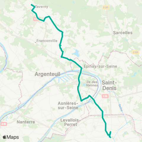 Île-de-France Mobilités Paris Gare de l'Est <> ︎Gare de Taverny map