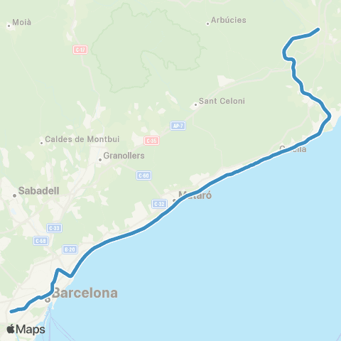 Rodalies Molins de Rei - Maçanet-Massanes map