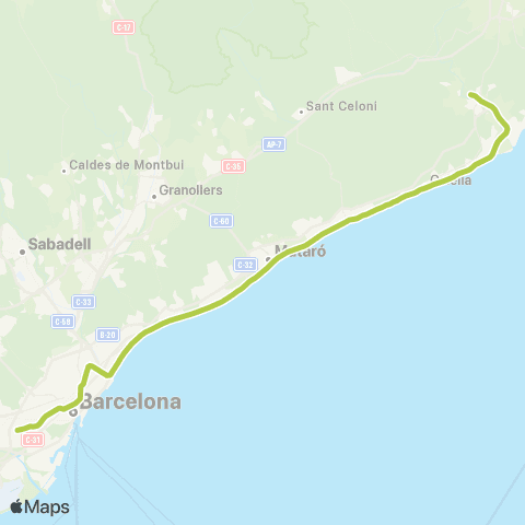 Rodalies Aeroport - Maçanet-Massanes map