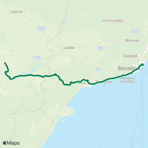 Rodalies Sant Vicenc de Calders - Barcelona map