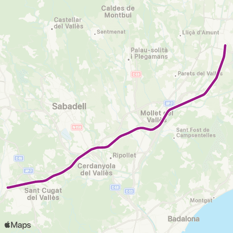Rodalies Martorell Central - Granollers Centre map