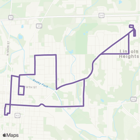 Richland County Transit Wayne St. / Ashland Rd map