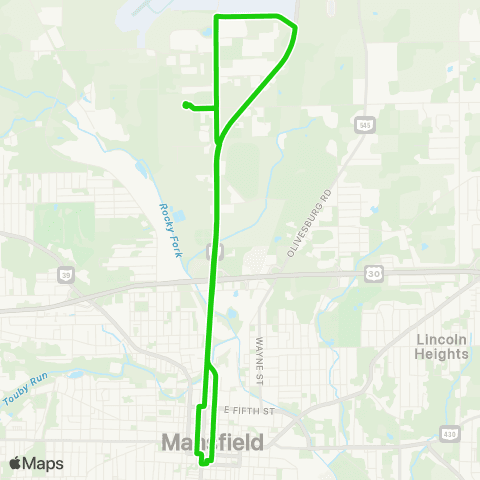 Richland County Transit Industrial Link map