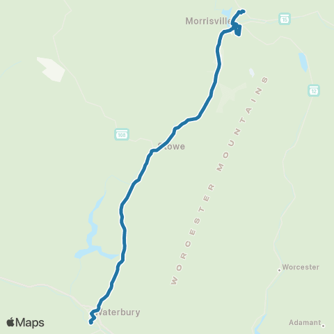 RCT Route 100 Commuter map