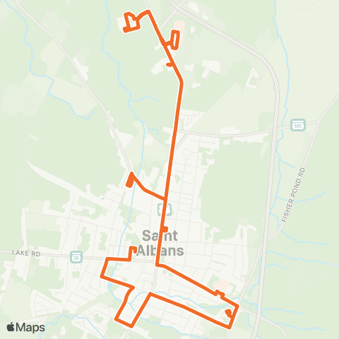 RCT St Albans Downtown Shuttle map
