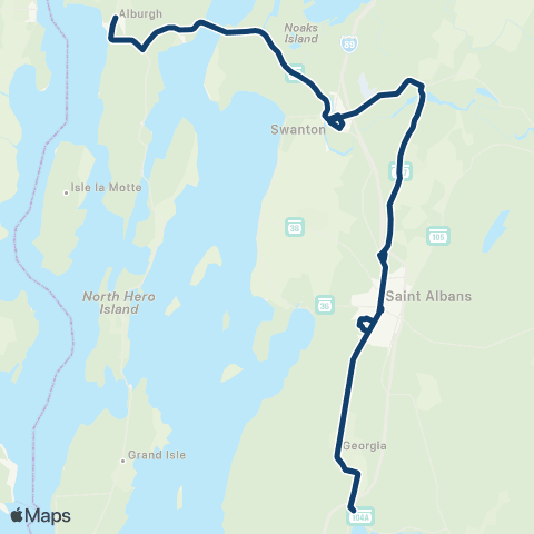 RCT Alburgh / Georgia Commuter map