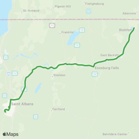 RCT Richford / St Albans Commuter map