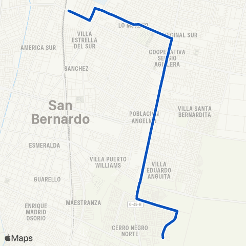 Red Estacion lo Blanco - San Alberto de Nos map