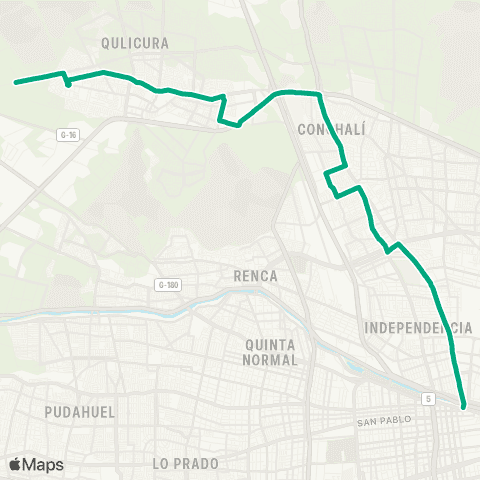 Red Lo Marcoleta - Mapocho map