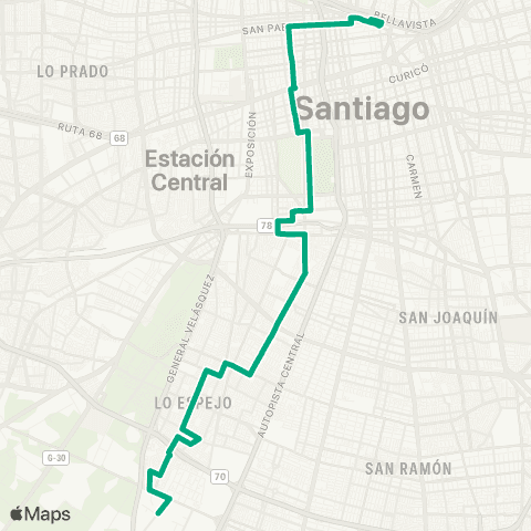 Red Mapocho - lo Espejo map