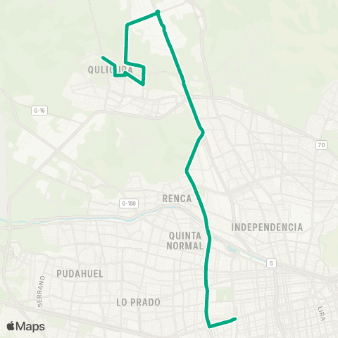 Red Quilicura - Estacion Central map