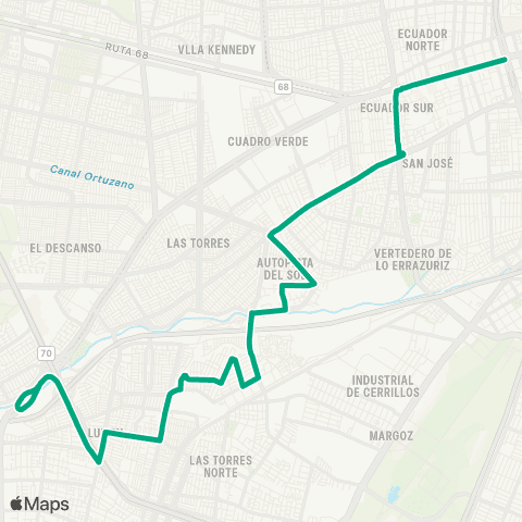 Red (M) del Sol - (M) San Alberto Hurtado map