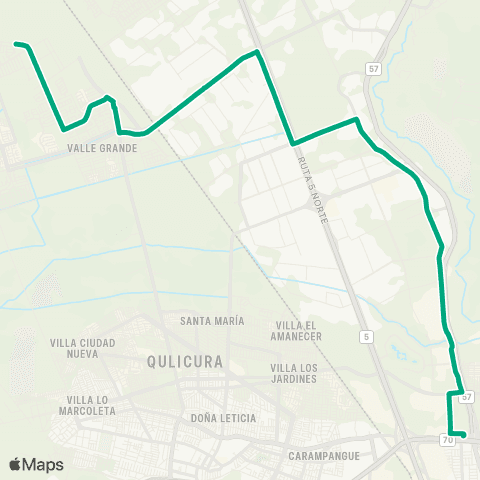 Red (M) los Libertadores - Valle Grande map