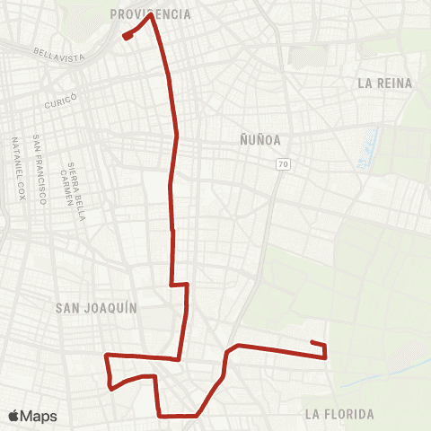 Red Providencia - San Luis de Macul map