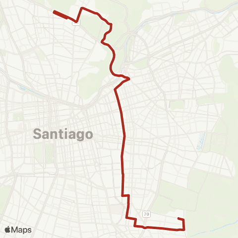 Red (M) Vespucio Norte - Departamental Oriente map