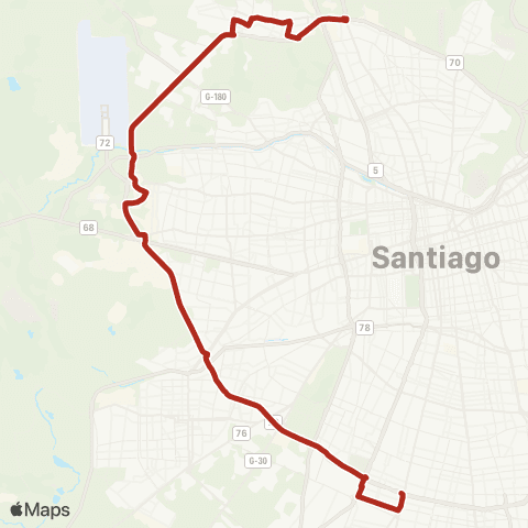 Red (M) los Libertadores - (M) la Cisterna map