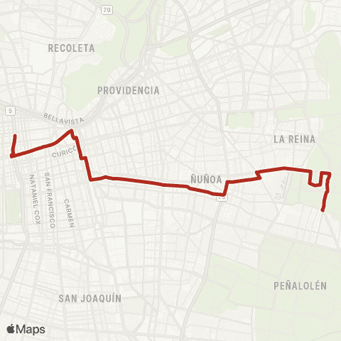 Red (M) Santa Ana - la Reina map