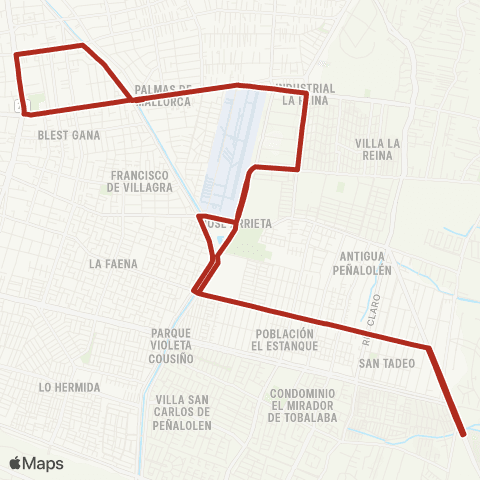 Red Las Parcelas - (M) Plaza Egaña map