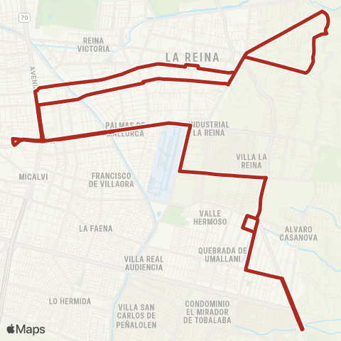 Red Diagonal las Torres - la Reina Alta map
