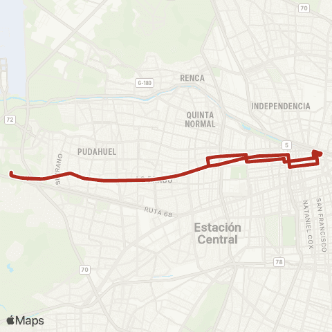 Red Pudahuel - Centro map