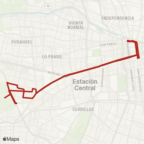 Red El Descanso - Mapocho map