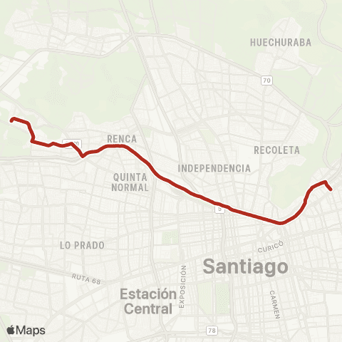 Red Renca - Providencia map