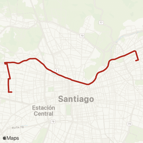 Red (M) Pudahuel - (M) Manquehue map