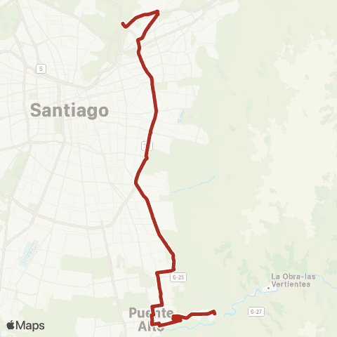 Red Puente Alto - la Piramide map