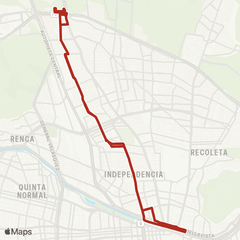 Red (M) los Libertadores - Mapocho map