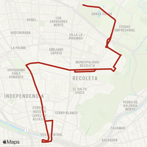 Red El Salto - Mapocho map