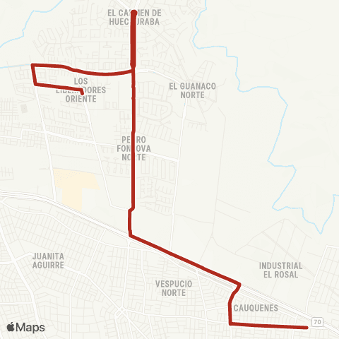 Red El Carmen - (M) Vespucio Norte map