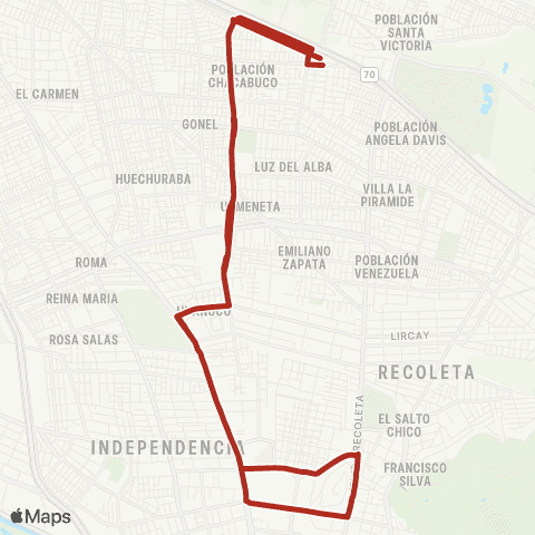 Red (M) Vespucio Norte - (M) Cerro Blanco map