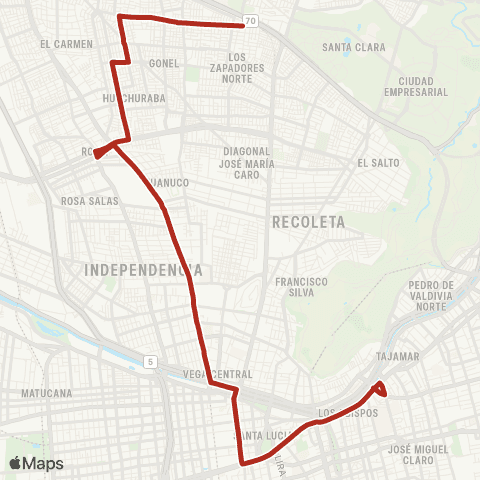 Red (M) Vespucio Norte - (M) Salvador map