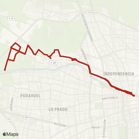 Red Miraflores - Mapocho map