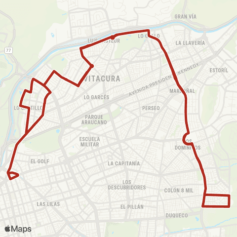 Red (M) Tobalaba - Vital Apoquindo map