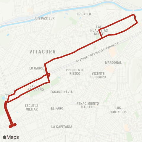 Red (M) Escuela Militar - Tabancura map