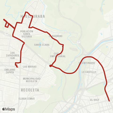 Red (M) Escuela Militar - (M) Dorsal map