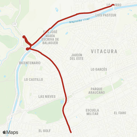 Red (M) Escuela Militar - Rotonda lo Curro map