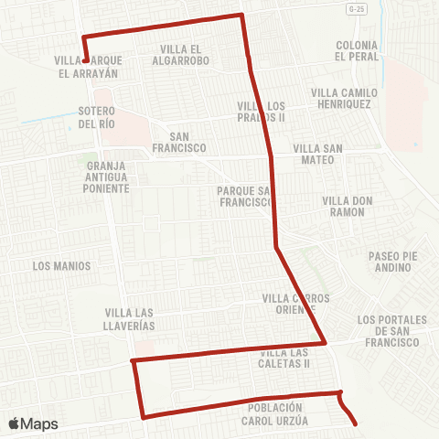 Red Pie Andino - (M) Elisa Correa map