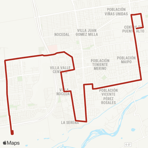 Red Bajos de Mena - (M) Plaza Puente Alto map