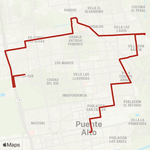 Red Villa Padre Hurtado - (M) Plaza Puente Alto map