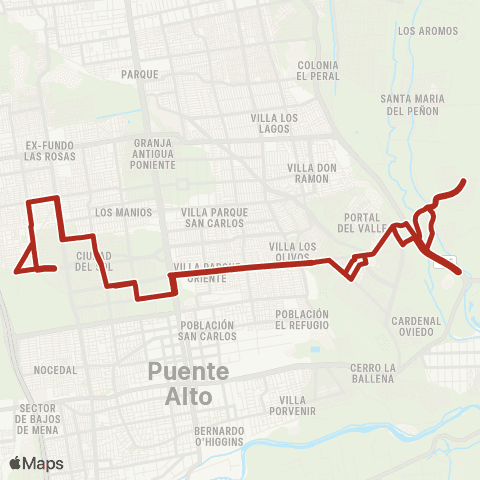 Red Villa Padre Hurtado - San Carlos Oriente map