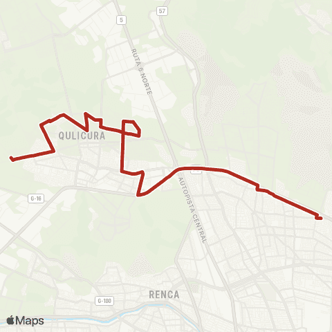 Red (M) Vespucio Norte - lo Marcoleta map